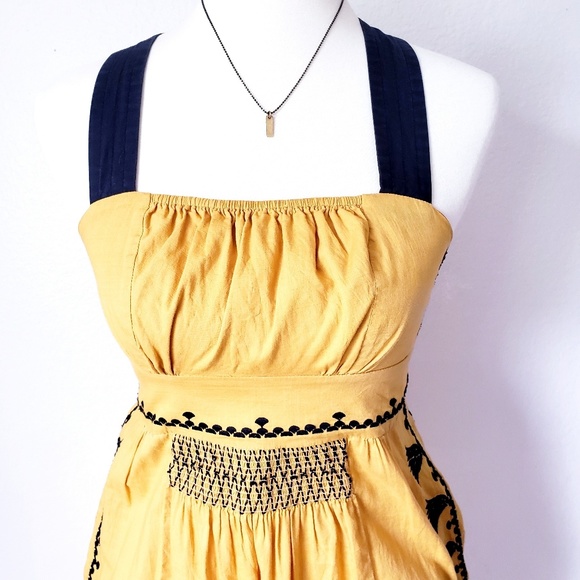 SALE Floreat Iris mustard embriodered dress - Picture 4 of 6